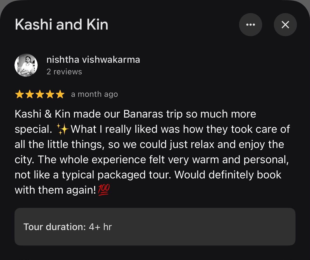 Review of Kashi & Kin, Varanasi, by Nishtha