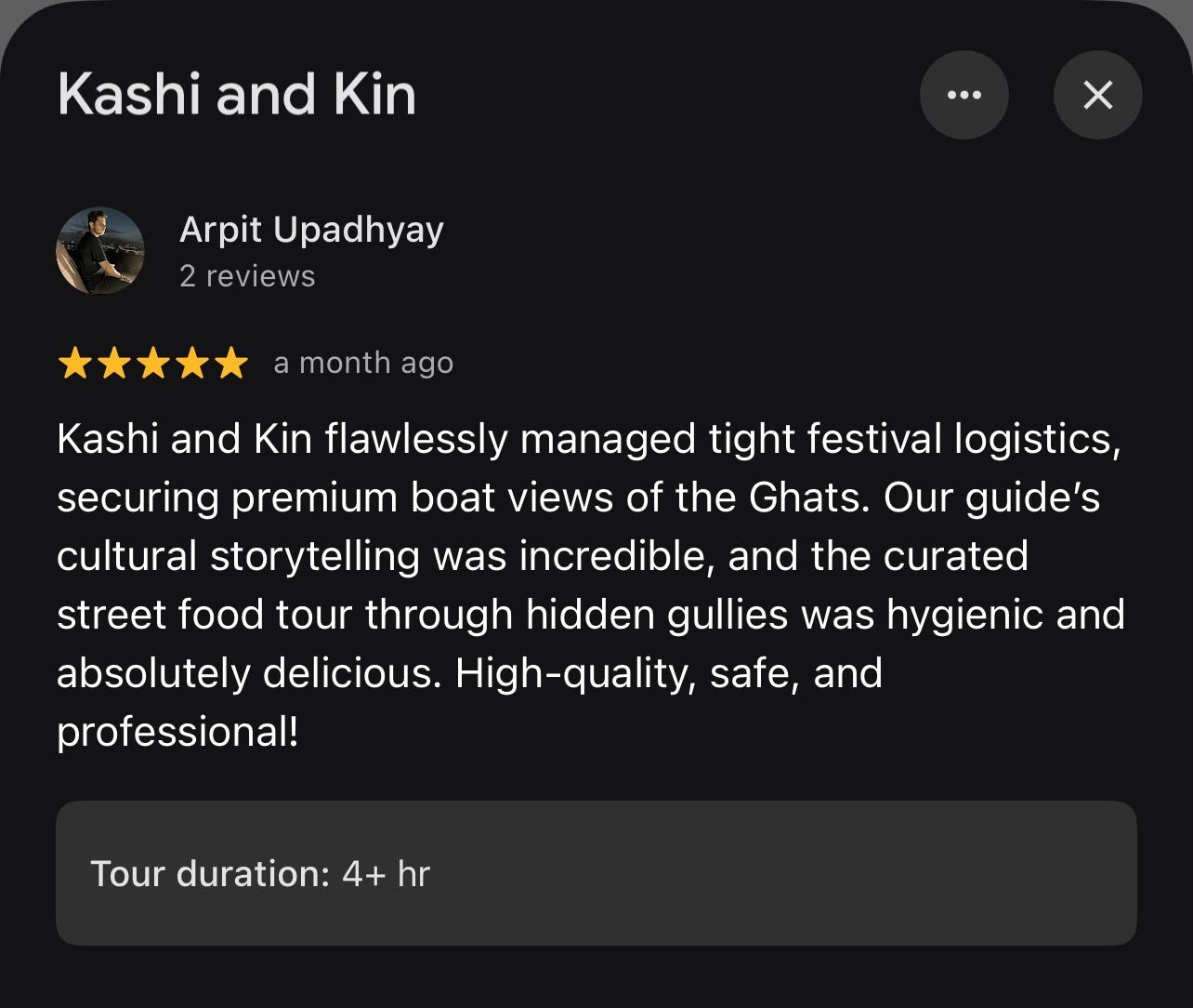 Review of Kashi & Kin, Varanasi, by Arpit