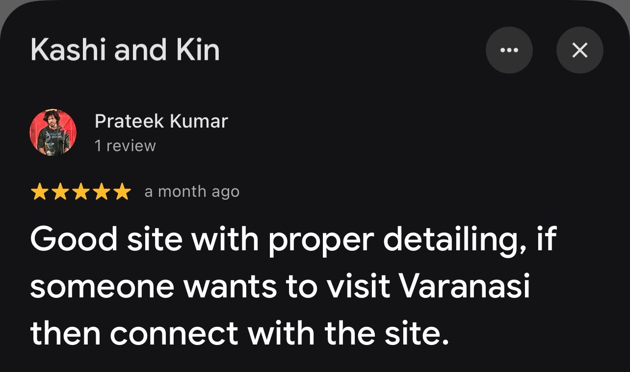 Review of Kashi & Kin, Varanasi, by Prateek